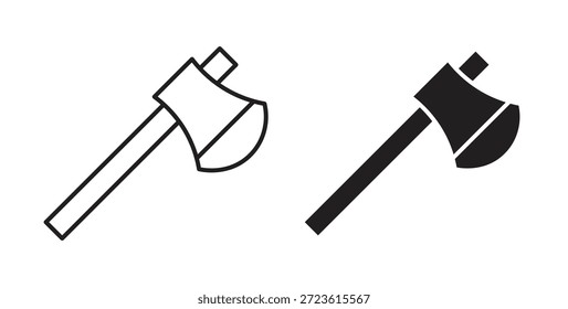 Conjunto de iconos de hacha aislados sobre fondo blanco Ilustración vectorial plana.
