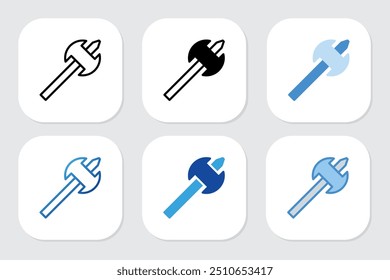  Axt-Symbole mit verschiedenen Designstilen