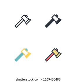 axe icons vector eps10. icon design with four different styles