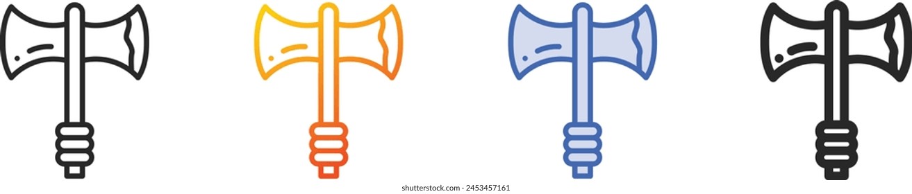 axe icon.Thin Linear, Gradient, Blue Stroke and bold Style Design Isolated On White Background