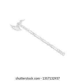 Axe illustration in hand drawn design 