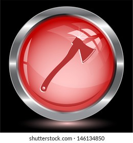 Axe. Internet button. Vector illustration.
