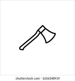 Axe Isolated On White Background In Vector Icon Outline Eps10