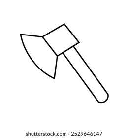 Axe in an isolated vector illustration, with a simple hand-drawn style. Suitable for cutting tool icons, graphic design projects, and animated character designs