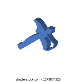 Axe isometric left top view 3D icon