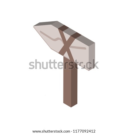 Axe isometric left top view 3D icon