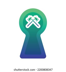 axe keyhole logo gradient design template icon element