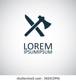 axe knife icon, on white background