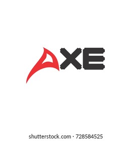 AXE letter, hatchet logo design vector