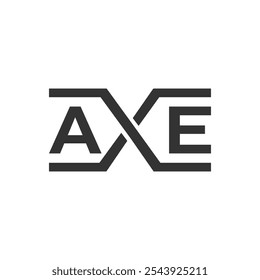 Logotipo de letra AX Logotipo de tipografía de Iniciales AX. Logotipo Monogram Tipografía AX para empresas de tecnología y marca inmobiliaria