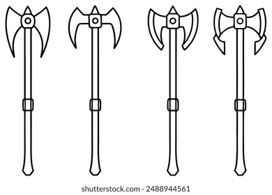 Axe line art fine detailed sketch