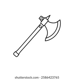 axe line art vector on white background