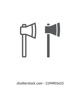Axe line and glyph icon, tool and equipment, hatchet sign, vector graphics, a linear pattern on a white background, eps 10.
