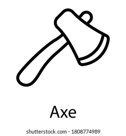 axe line icon, axe black outline vector design