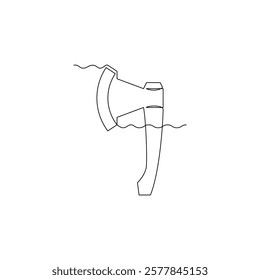 axe line icon in continuous line style. line art, one continuous line, simple, hand drawn and sketch concept. for icons, symbols, signs or logos
