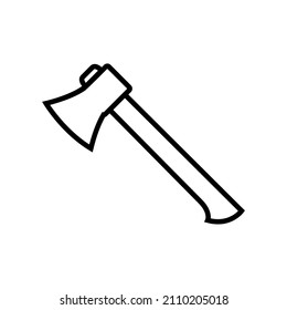 Axe Line Icon, Lumberjack Axe Vector Outline Logo Isolated On White Background