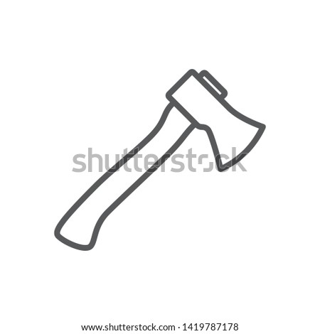 Axe line icon. Minimalist icon isolated on white background. Axe simple silhouette. Web site page and mobile app design vector element.