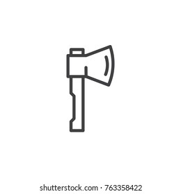 Axe line icon, outline vector sign, linear style pictogram isolated on white. Ax symbol, logo illustration. Editable stroke