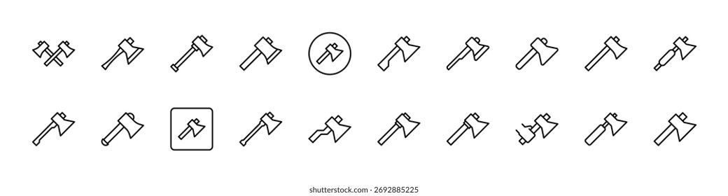 Symbolsatz für Achsenlinie Minimalistisches lineares Piktogramm für Web- und Grafikdesign, Apps, Banner, soziale Netzwerke und Karten