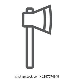 Axe line icon, tool and equipment, hatchet sign, vector graphics, a linear pattern on a white background, eps 10.