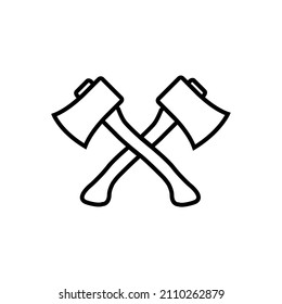 Axe line icon, vector outline logo isolated on white background
