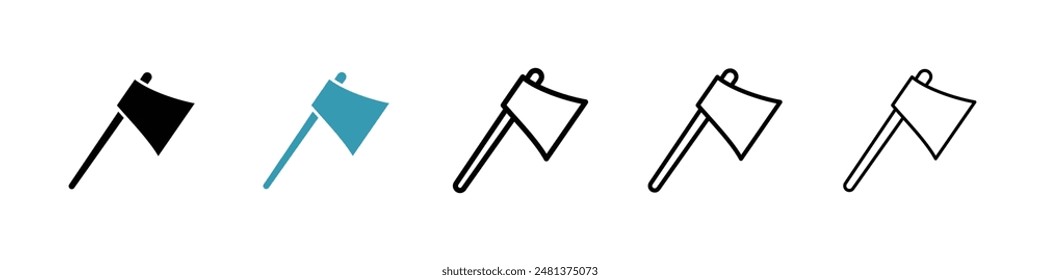 Axe line icon vector set.