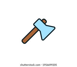 Axe line icon. Vector symbol in trendy flat style on white background. Travel sing for design.