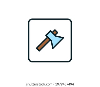 Axe line icon. Vector symbol in trendy flat style on white background. Travel sing for design.