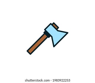 Ax-Zeile-Symbol. Vektorsymbol im trendigen, flachen Stil auf weißem Hintergrund. Reisen nach Design.