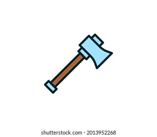 Axe line icon. Vector symbol in trendy flat style on white background. Travel sing for design.