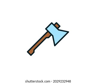 Axe line icon. Vector symbol in trendy flat style on white background. Travel sing for design.