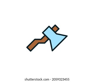Ax-Zeile-Symbol. Vektorsymbol im trendigen, flachen Stil auf weißem Hintergrund. Reisen nach Design.