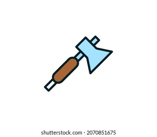 Axe line icon. Vector symbol in trendy flat style on white background. Travel sing for design.