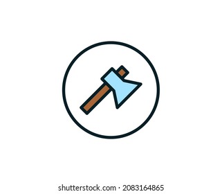 Axe line icon. Vector symbol in trendy flat style on white background. Travel sing for design.