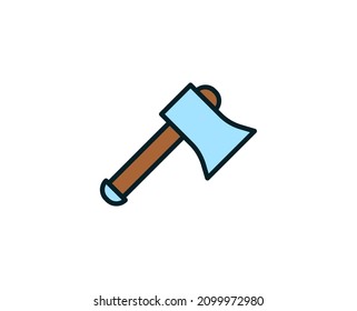 Axe line icon. Vector symbol in trendy flat style on white background. Travel sing for design.