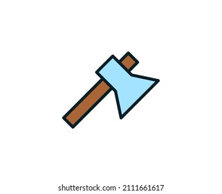 Axe line icon. Vector symbol in trendy flat style on white background. Travel sing for design.