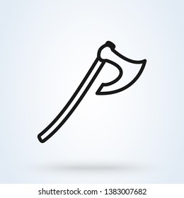 Axe line and viking icon. viking vector illustration isolated on white. Ax outline style design