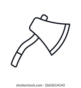Icono lineal de hacha con fondo blanco Vector ilustración de stock