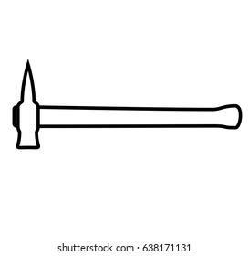 Axe. Linear thin line vector illustration