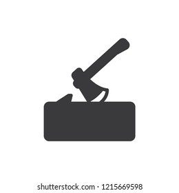 Axe log vector icon