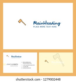 Axe  Logo design with Tagline & Front and Back Busienss Card Template. Vector Creative Design