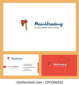 Axe Logo design with Tagline & Front and Back Busienss Card Template. Vector Creative Design
