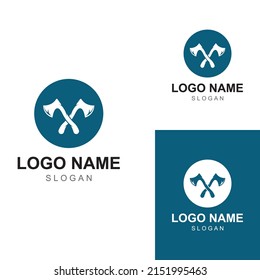 Axe logo or hatchet logo with concept design vector.