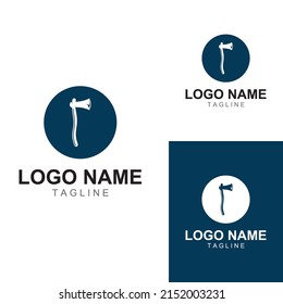 Axe logo or hatchet logo with concept design vector.