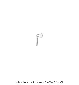 axe logo icon design with simple line art style