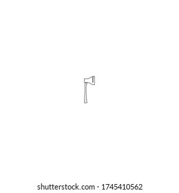 axe logo icon design with simple line art style