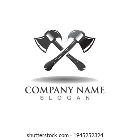 Axe logo icon design template elements, equipment symbol vector template