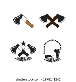 Axe logo icon design template elements, equipment symbol vector template
