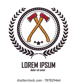 Axe logo with laurel wreath