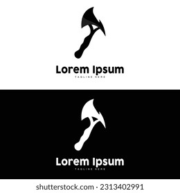 Logotipo Ax, Icono de vectores de herramienta de corte de madera, diseño de silueta, estilo de vintage retro